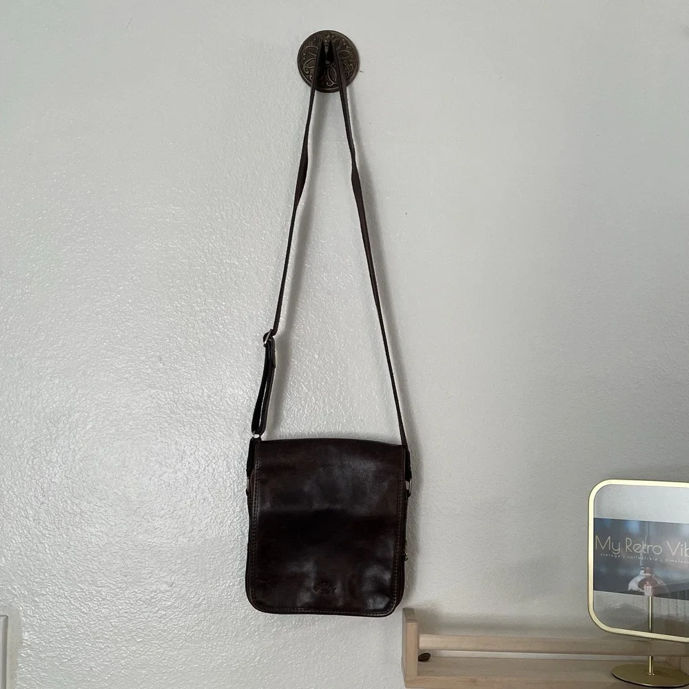 Katana Leather Messenger Bag Brown Crossbody Satchel‎ Travel Dad Bag